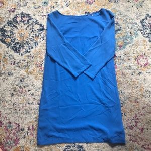 Tildon Blue Shift Dress with Subtle Open Back Slit